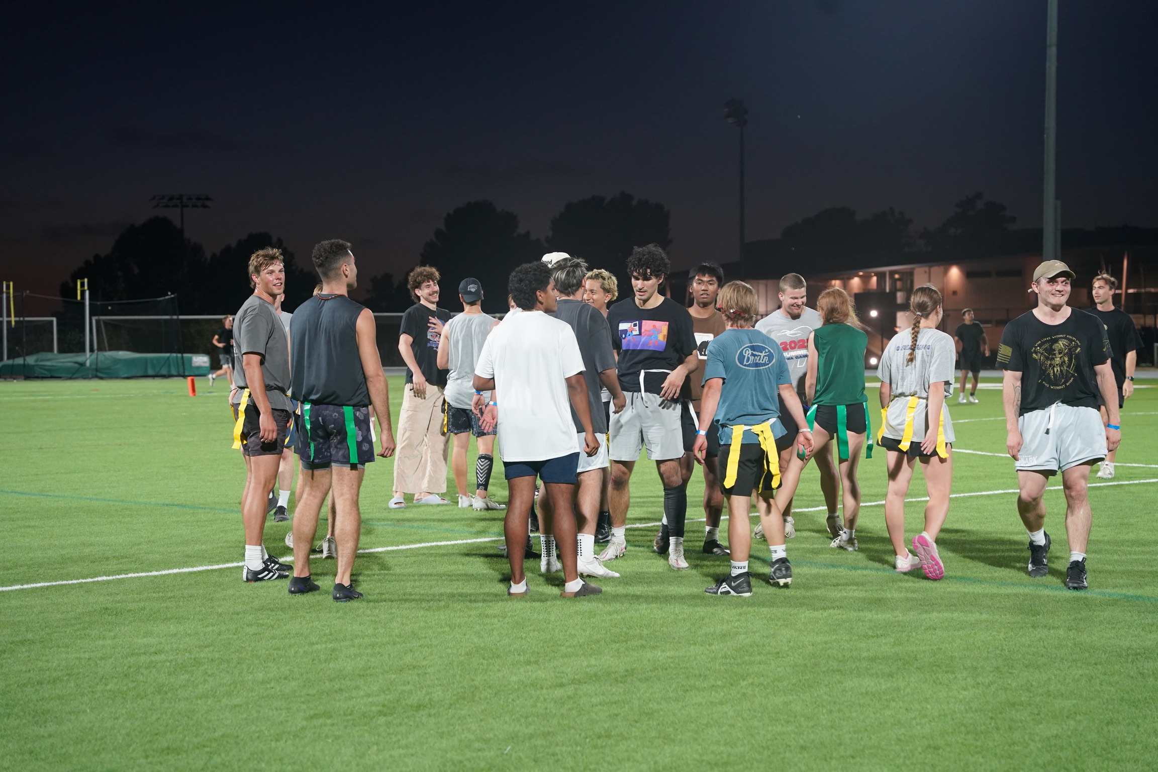 Intramural football players